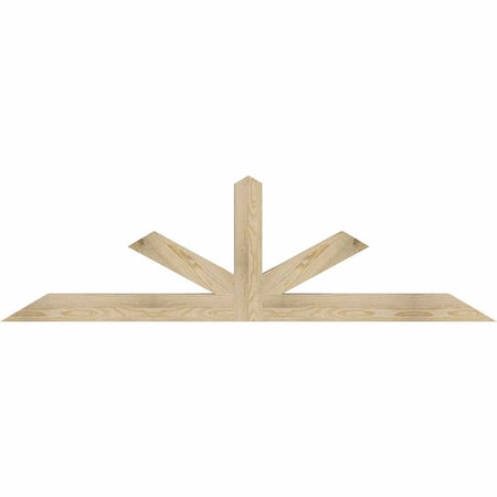 Ekena Millwork Saratoga Rough Sawn Timber Gable Bracket, Douglas Fir, 72"W x 21"H x 4"D x 4"F, 7/12 Pitch GBW072X21X0404SAR00RDF